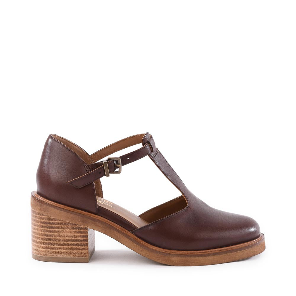womens brown dress shoes heels Schutz Lou Leather Pump 9 - Wood main image 1