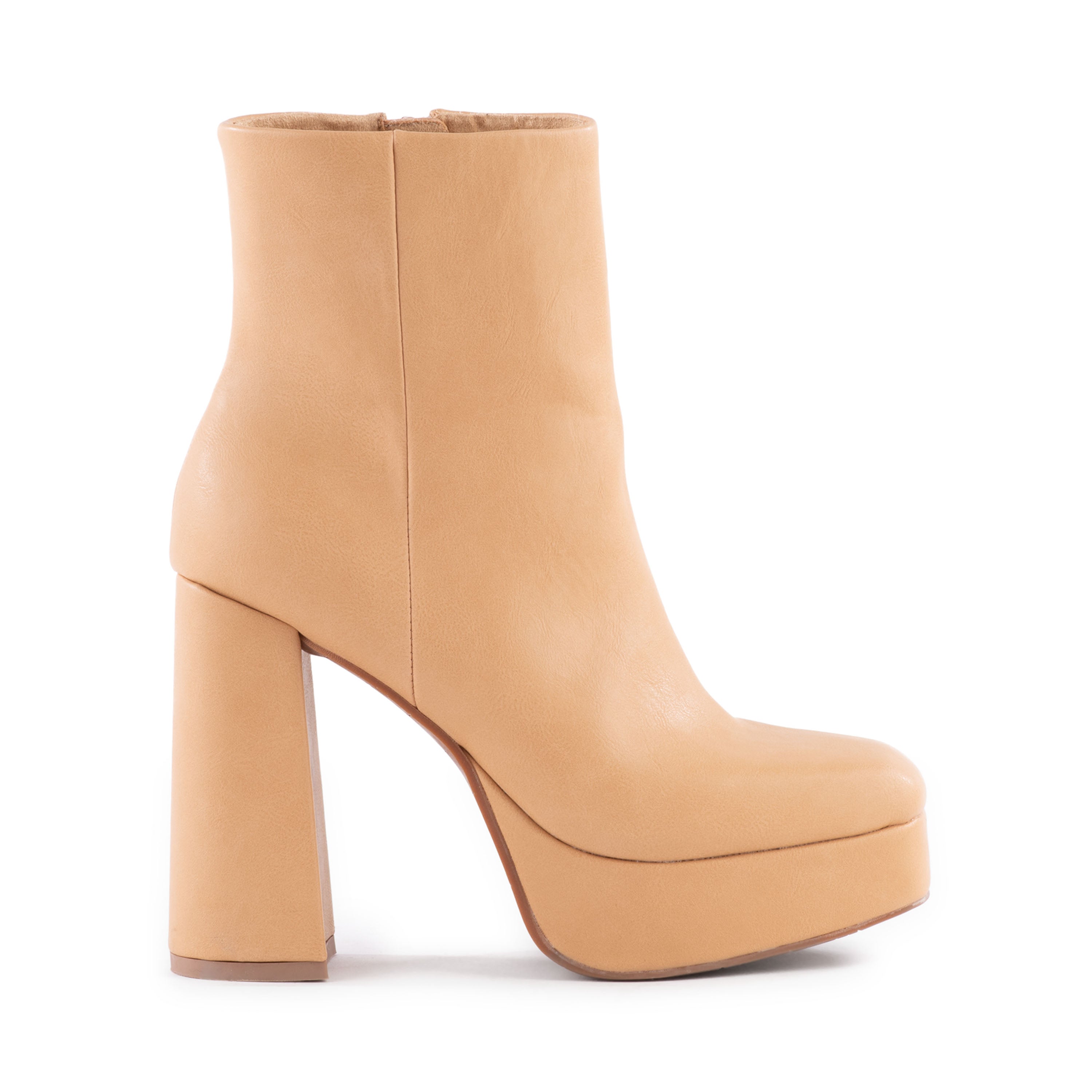 Buy Latest Square Toe Ankle Boots In Beige In India | Londonrag.In
